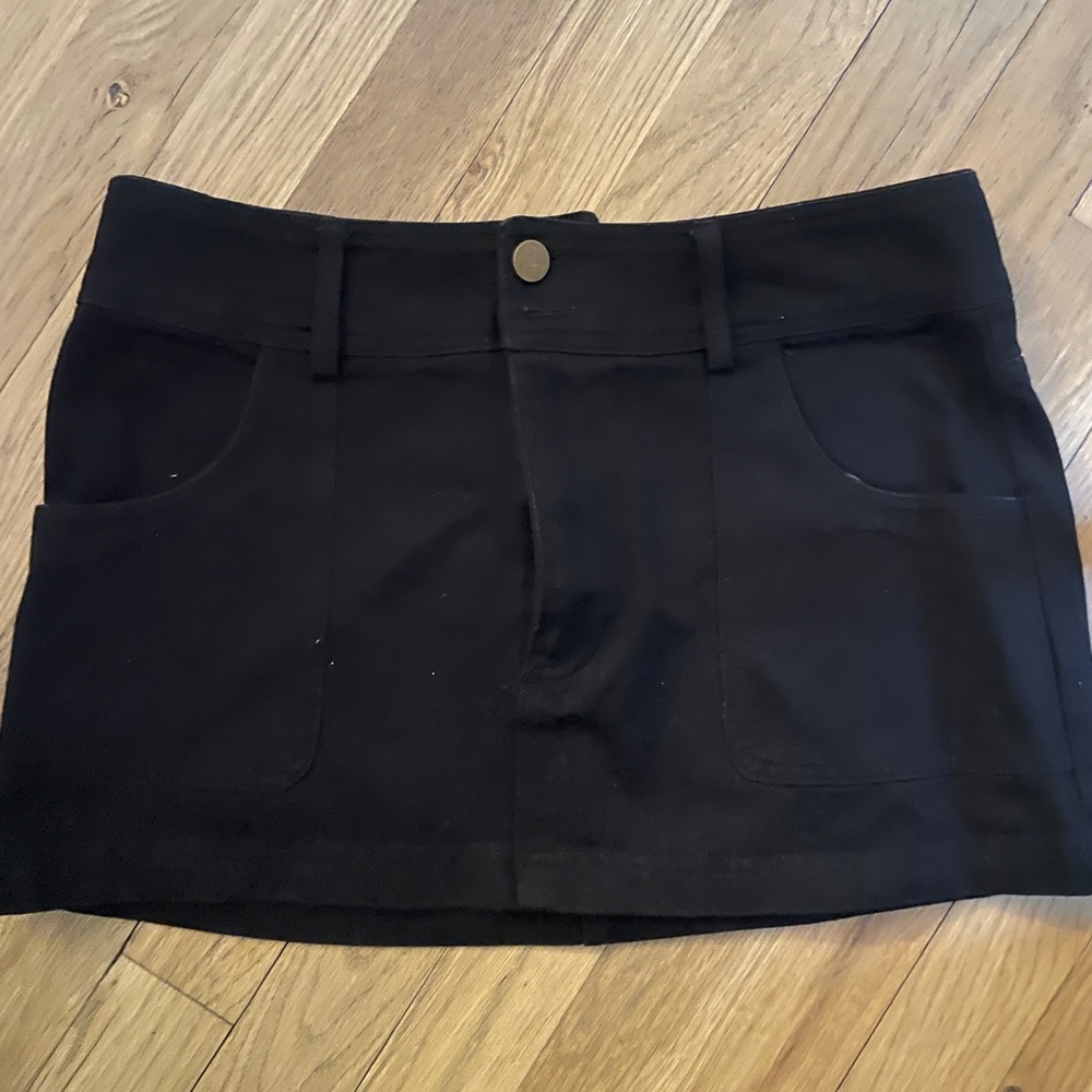 Black Mini Skirt with Pockets